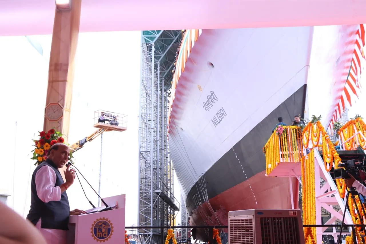 Hostile neighbourhood wants to destabilise India: Rajnath at INS Nilgiri launch