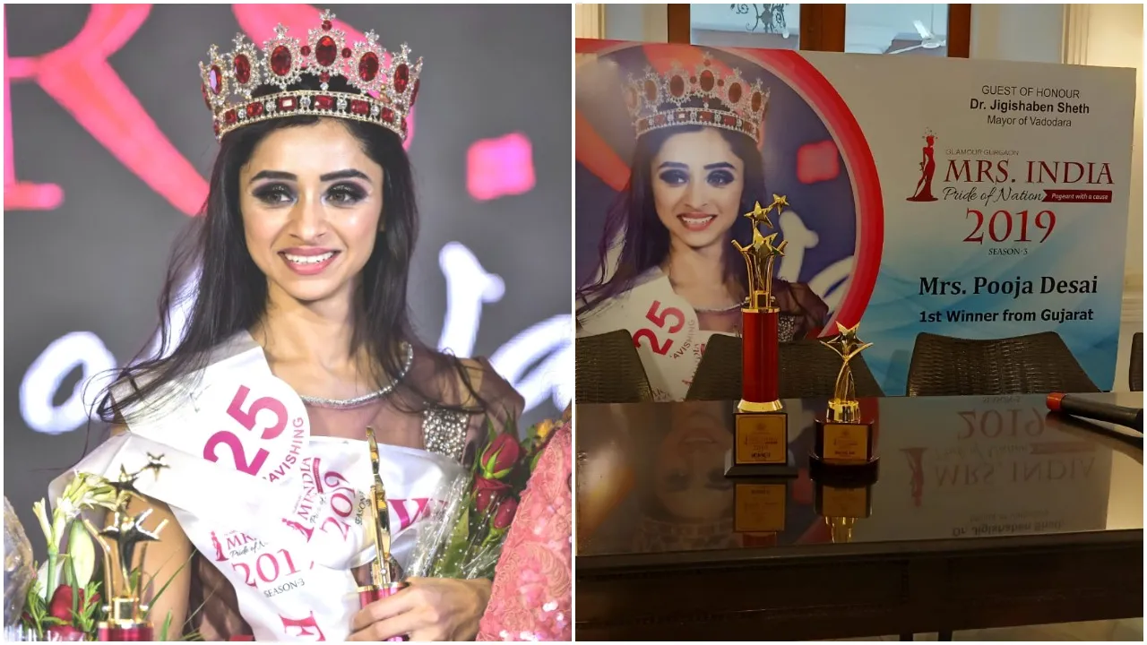 Pooja Desai from Vadodara crowned Mrs. India - Pride of Nation 2019