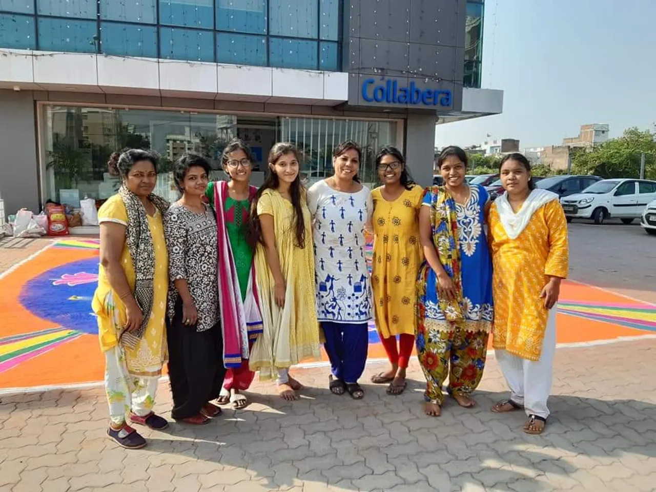 Sanskar Bharti group prepared traditional rangoli at Collabera