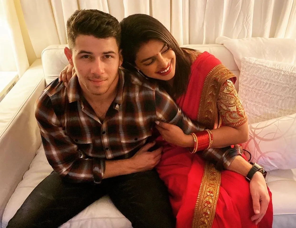 Priyanka Chopra goes all desi as she celebrates her first Karwa Chauth in Los Angeles with hubby Nick Jonas