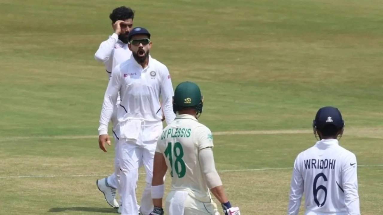 Day 3, Vizag Test: Du Plessis falls for 55, Elgar scores century