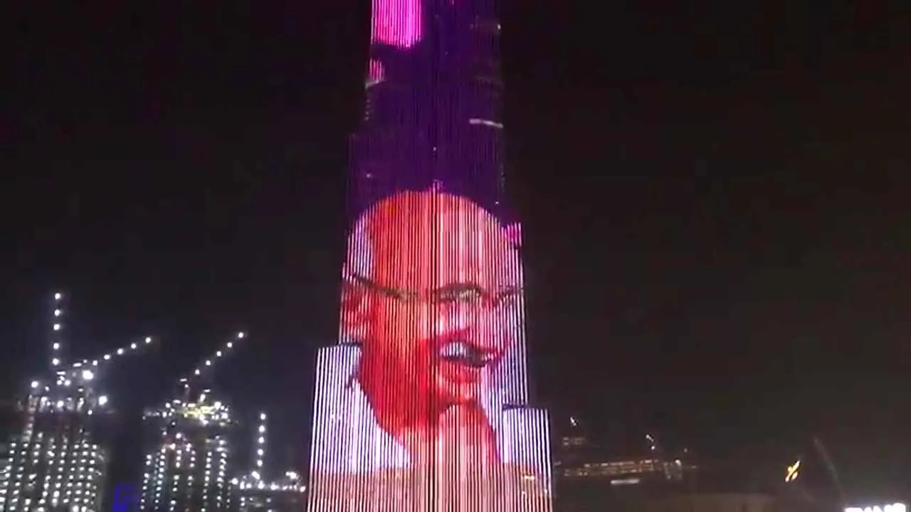 Dubai’s Burj Khalifa lit up with Mahatma Gandhi’s image on his 150th birth anniversary