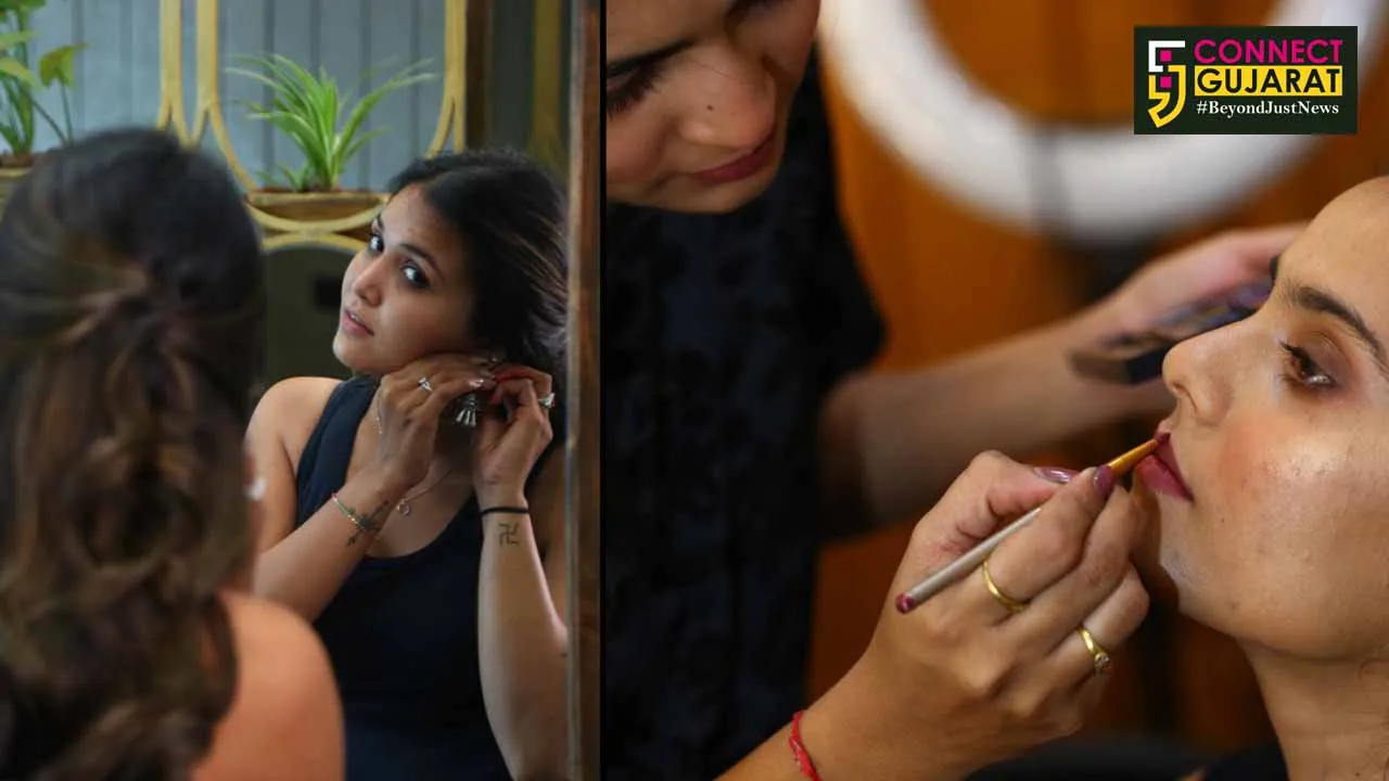 Vadodara garba enthusiasts use waterproof makeup to flaunt their style inside the venues
