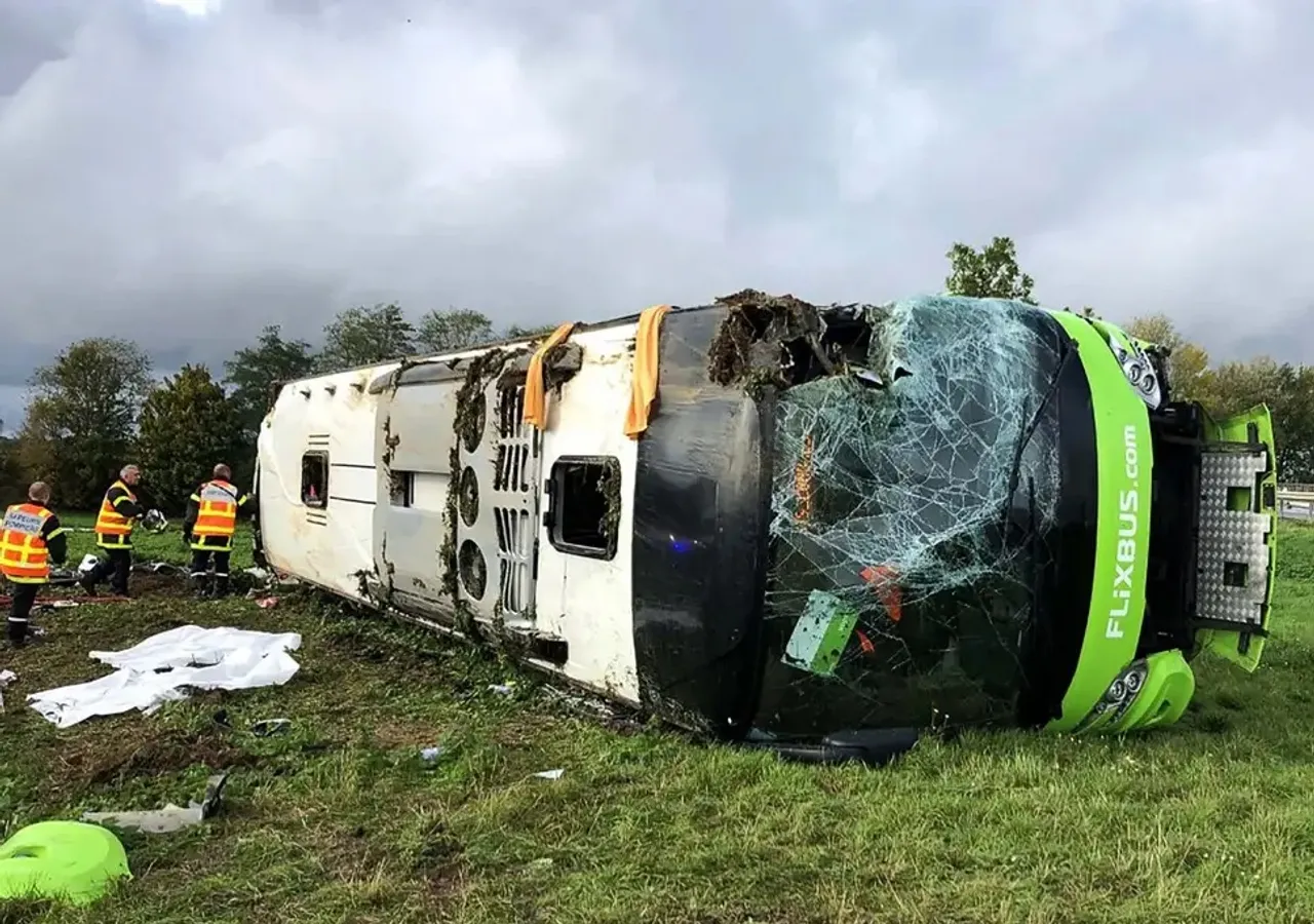 At least 33 injured as bus overturns in France’s Somme