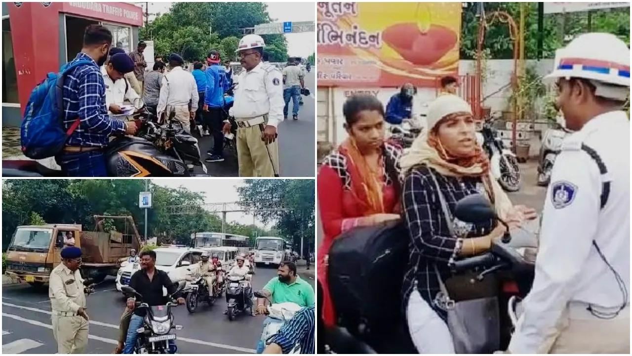 Vadodara traffic police implements the new revised traffic rules