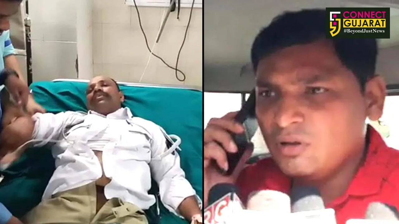 Traffic jawan dragged by rider in Vadodara after stopped for not wearing helmet