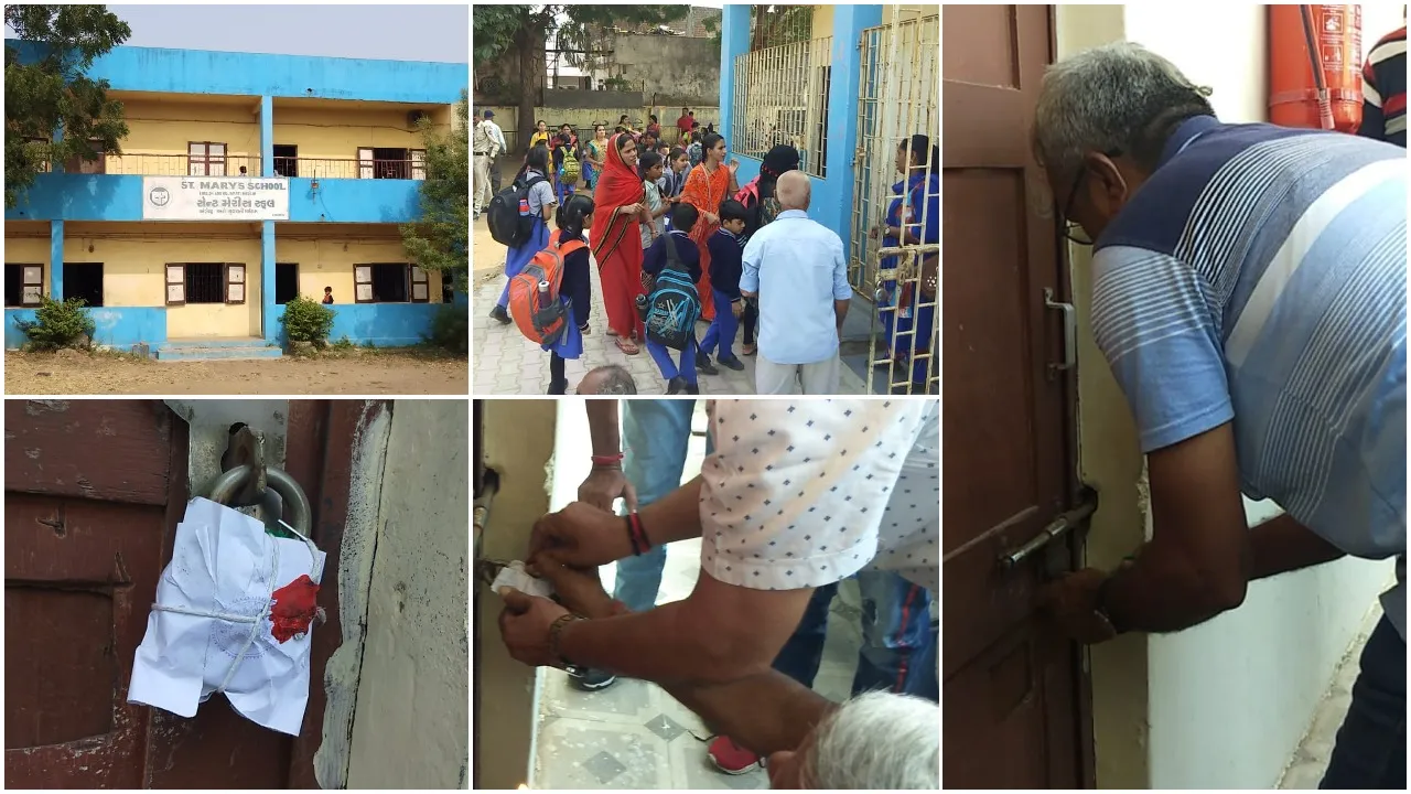 VMC team sealed office of St. Mary's School situated in Tarsali area