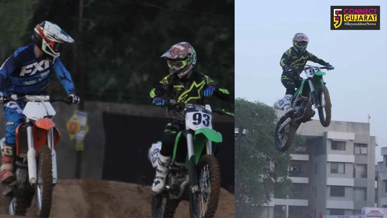 1st edition of Vadodara Invitational Supercross racing and freestyle motocross under floodlights on Sunday