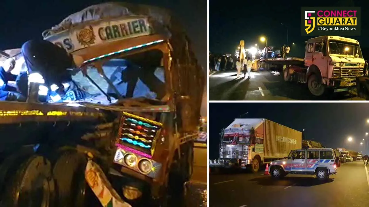 Trailer driver died on the spot in a truck trailer collision near Vadodara