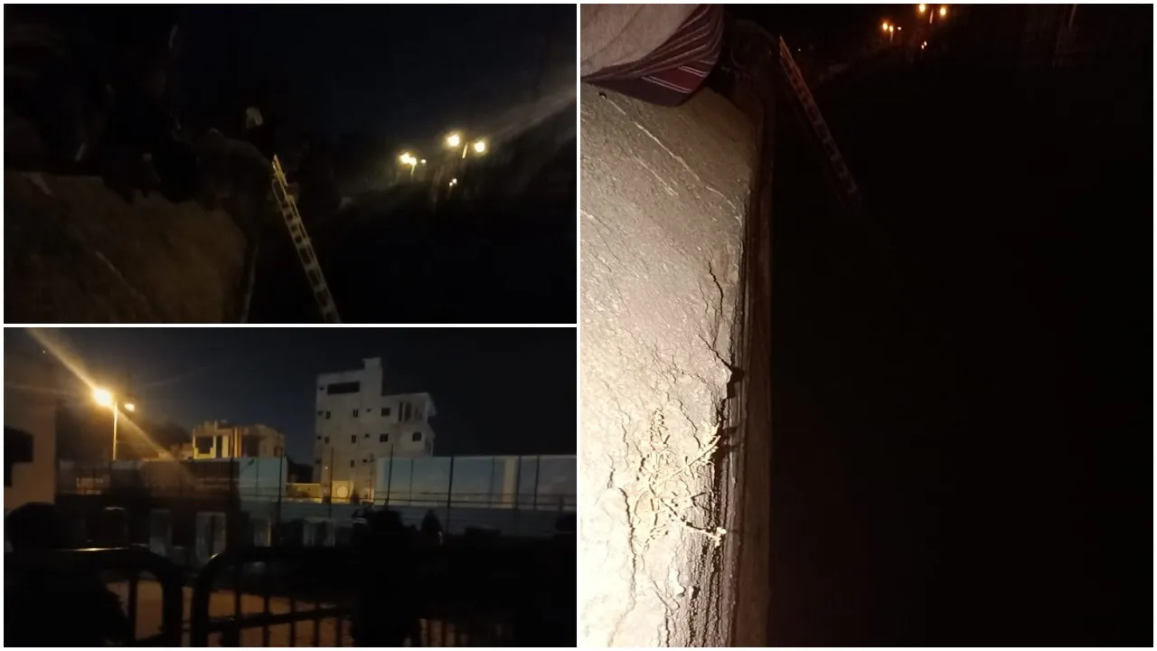 Vadodara fire brigade team rescued a lady fell inside storm water drain