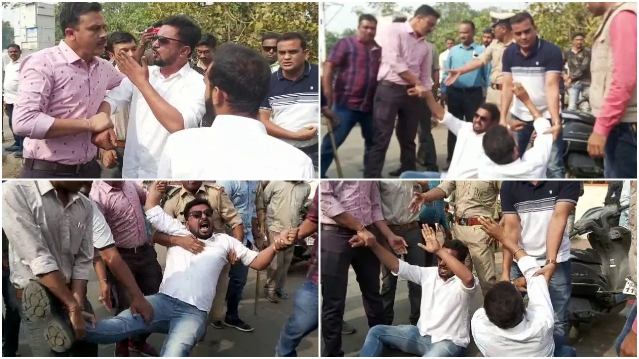 NSUI Vadodara protest against the attack in Ahmedabad
