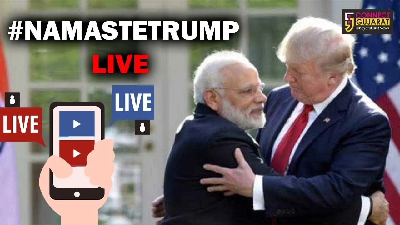 PM Narendra Modi welcomes US President Trump in Ahmedabad, Gujarat | NamasteTrump