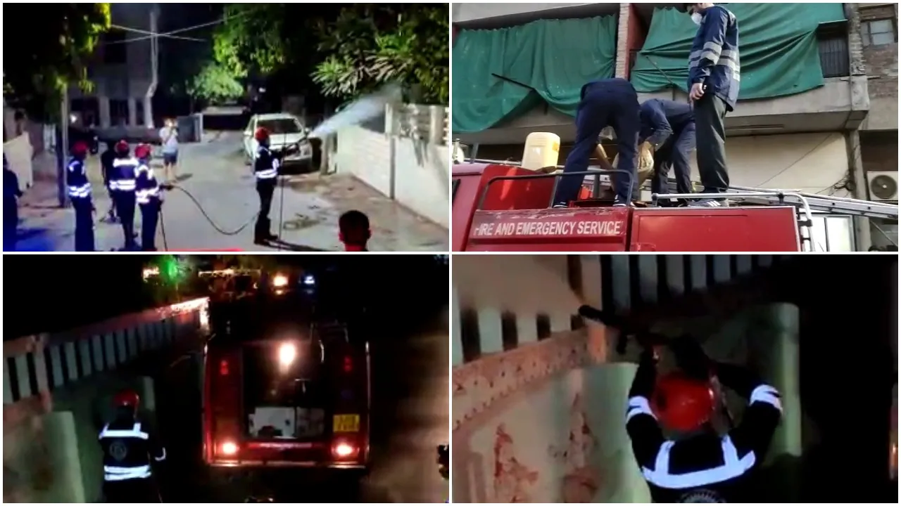 Fire brigade teams disinfect the house of COVID 19 patient in Vadodara