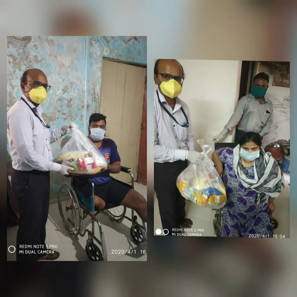 Vadodara district administration provide ration kits to two divyang families