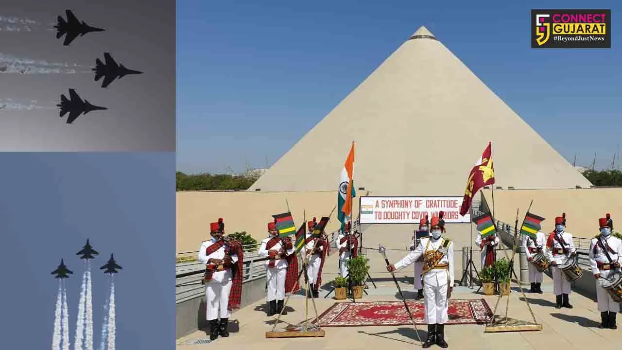 Armed forces express solidarity with Corona Warriors in Gujarat