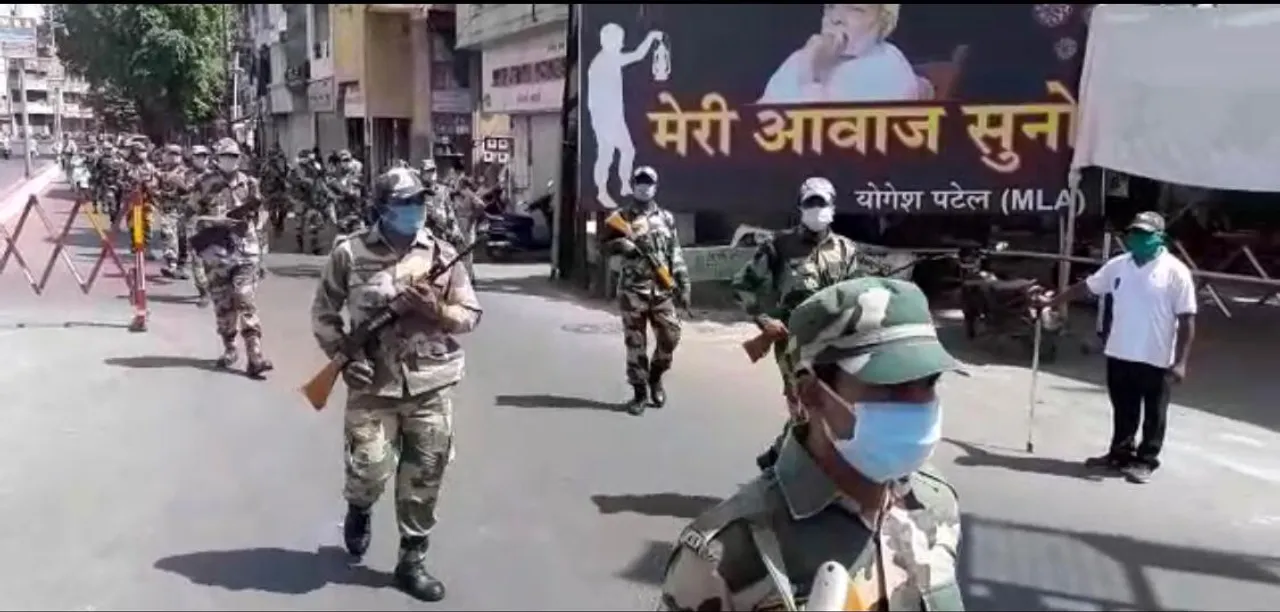 BSF platoon assigned in Vadodara to ensure strict implementation of lockdown
