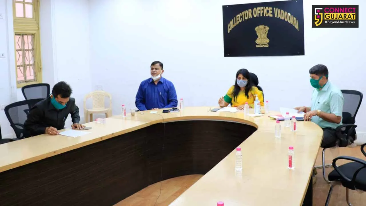 Vadodara collector video conference with sarpanchs a talatis of district