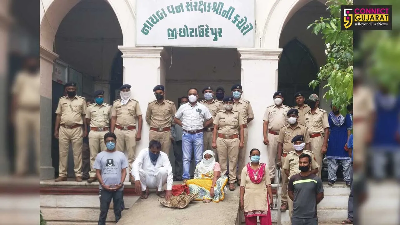 Chhota Udepur Forest department arrested a person with leopard skin