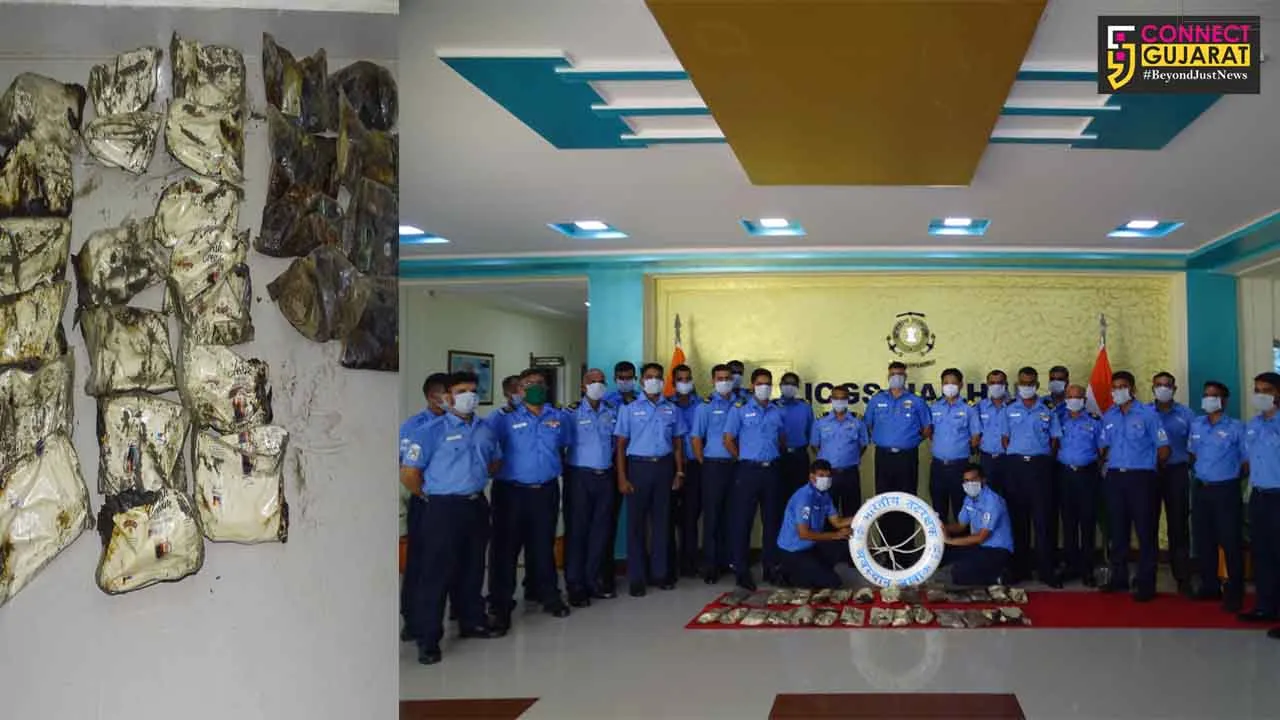 Indian Coast Guard recovers 28 packets of Charas near Kadiyari Beyt Jakhau in Gujarat