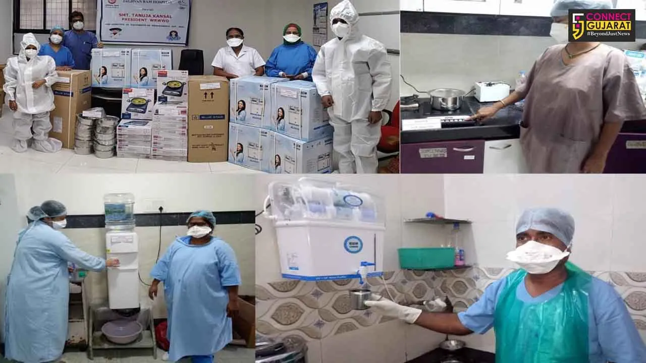WRWWO president Tanuja Kansal give donation and help to medical and paramedical staff