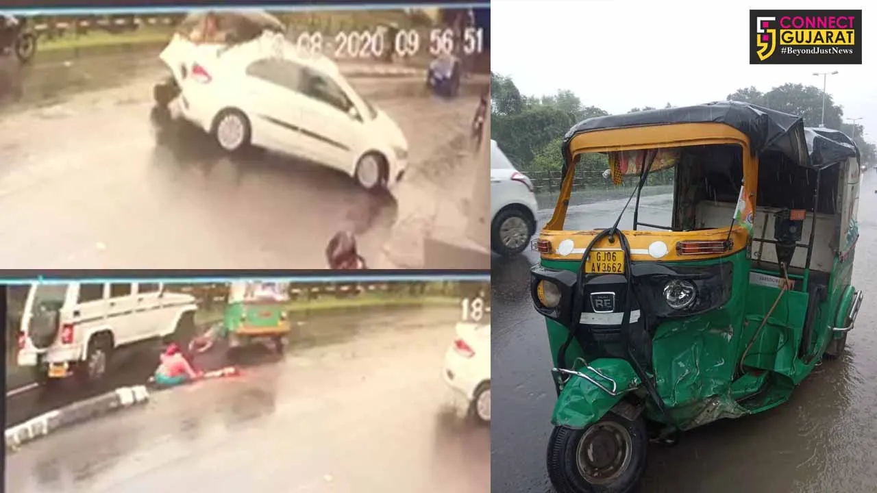Auto rickshaw driver died after a strange accident in Vadodara