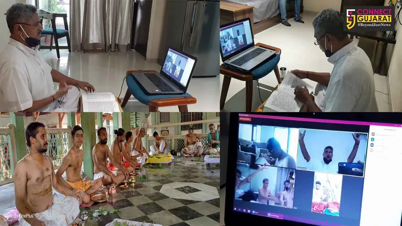 Brahmins in Vadodara performed their Janoi ceremony online