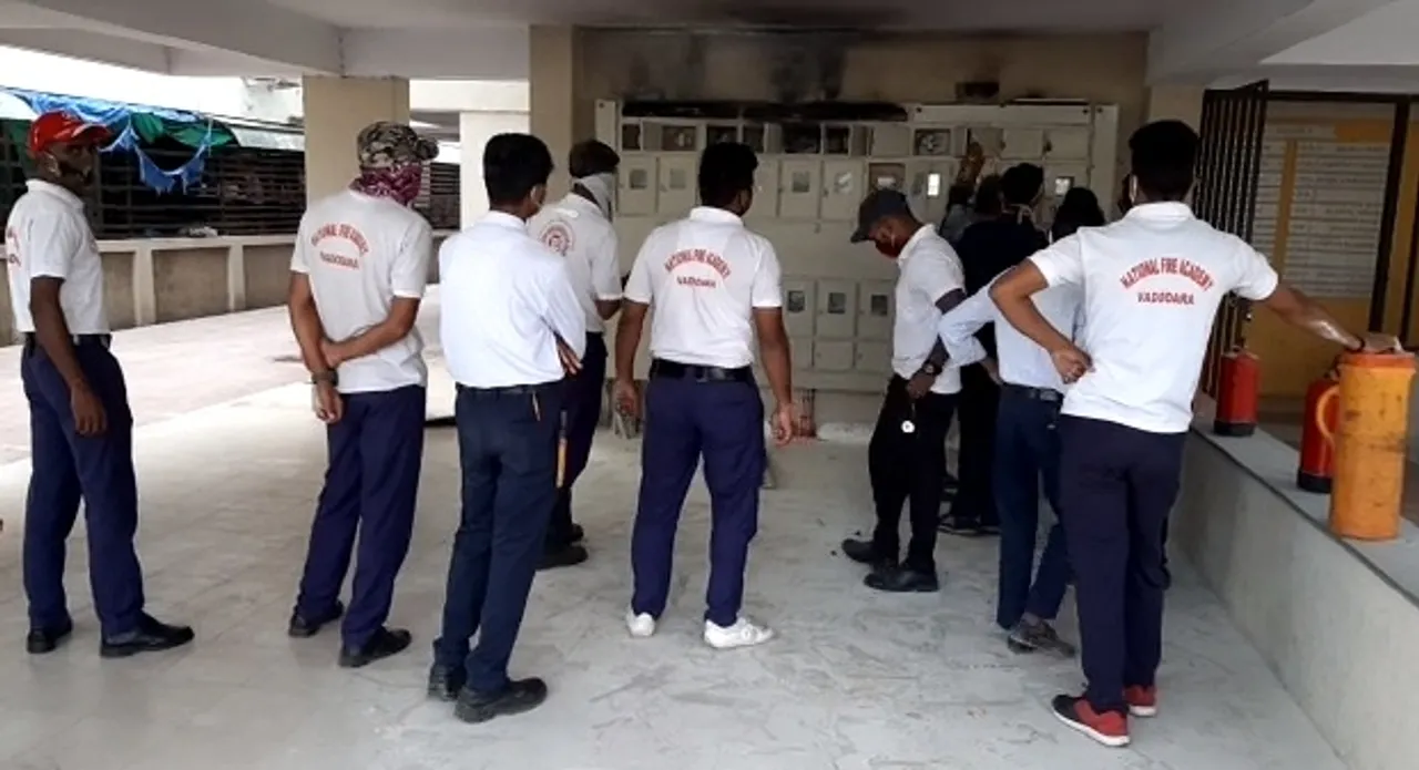 Fire broke out in residential apartment of Vadodara city