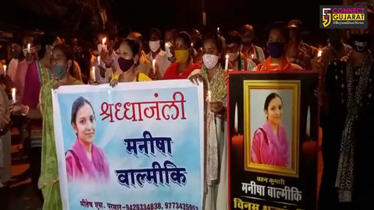 Police arrest SC and Cong activists organise candle March in Vadodara