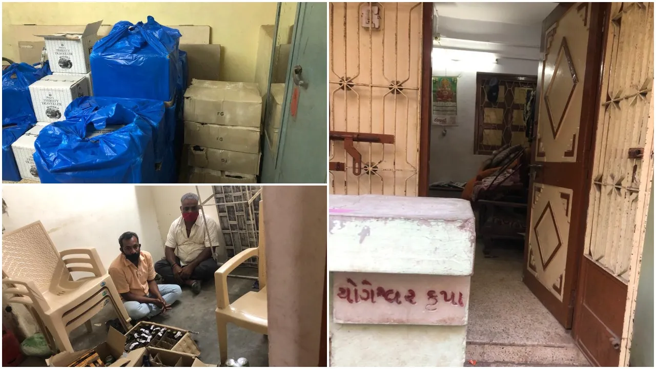 Gandhinagar State Monitoring Cell raids and seized IMFL along with two accused from Akota area of Vadodara