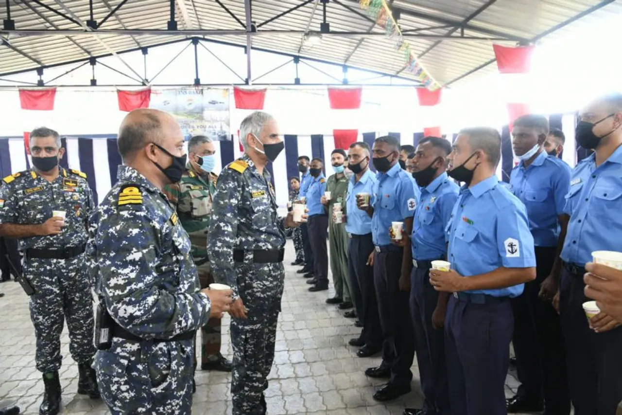 Naval chief visit to Campbell Bay at Great Nicobar Island