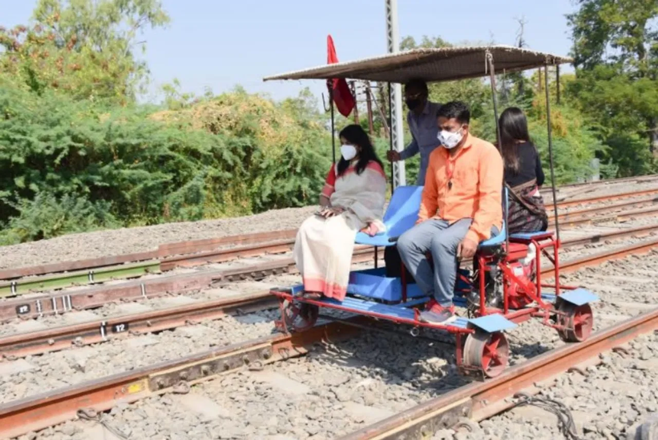 Vadodara district collector Shalini Agarwal review construction work of Kevadia railway line