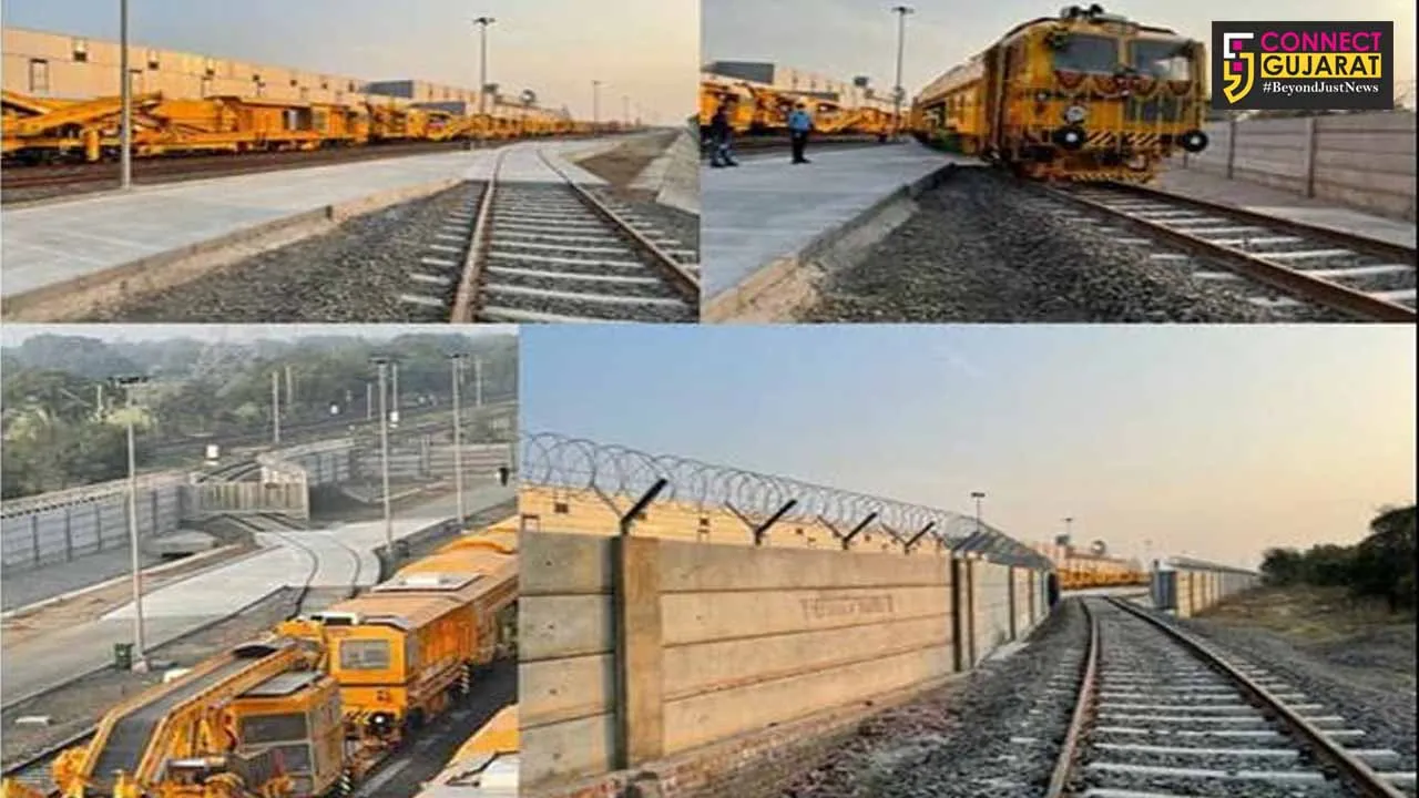 Connectivity of track machine plant to railway network through siding at Lakodara station