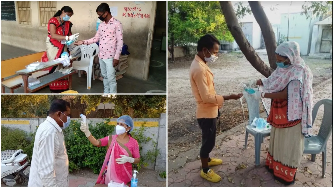Strict safety measures against Covid 19 at polling booths during elections in Vadodara