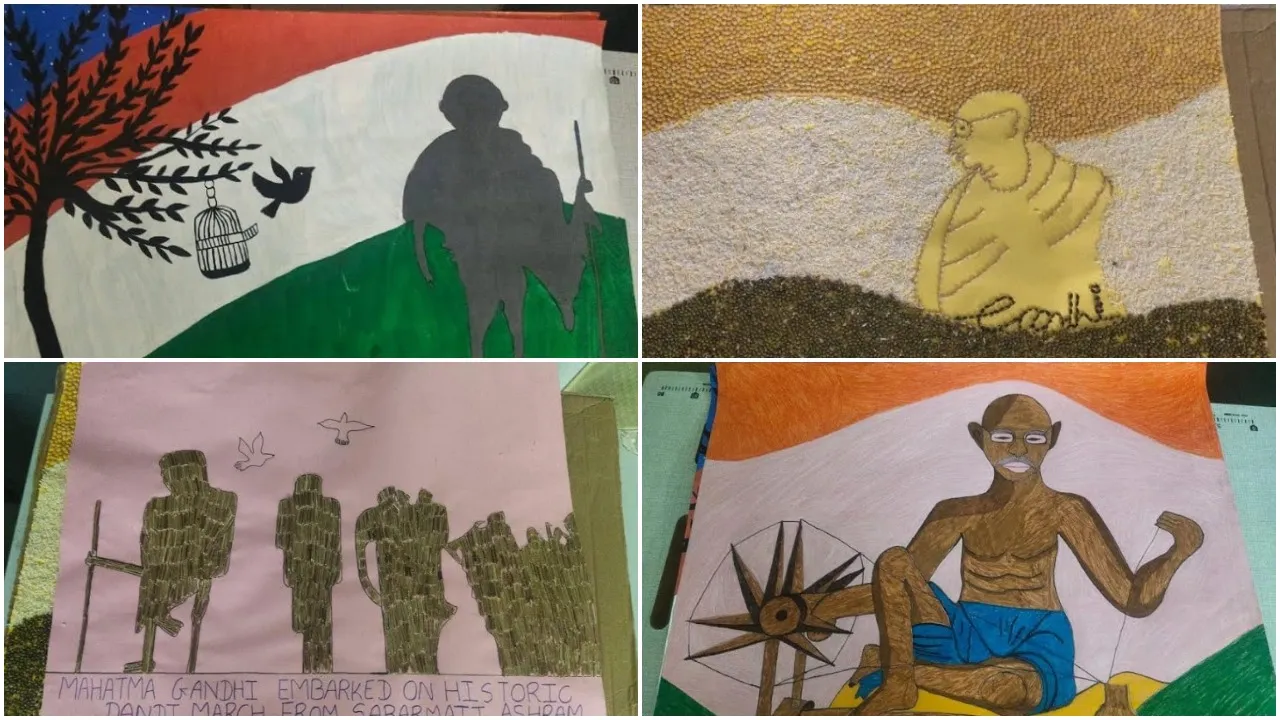 Students of Kasturba Gandhi Balika Vidyalaya of Rajupura uniquely joined in celebration of the 75 years of Independence