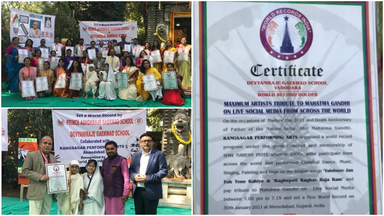 Vadodara school organised a world record program following the Martyrs Day 2021