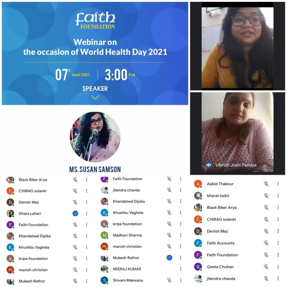 Webinar on World Health Day by Faith Foundation