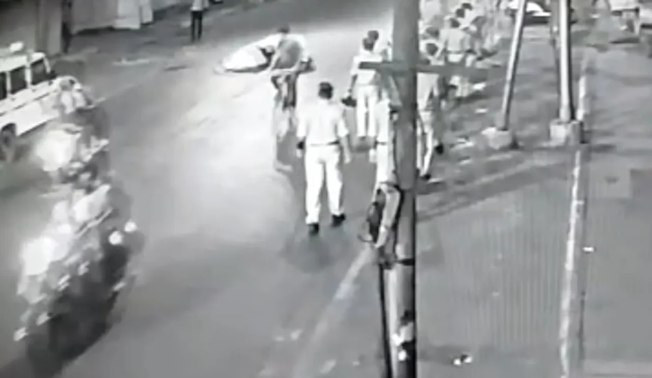Vadodara police shifted injured youth to hospital after accident with dog in the city area