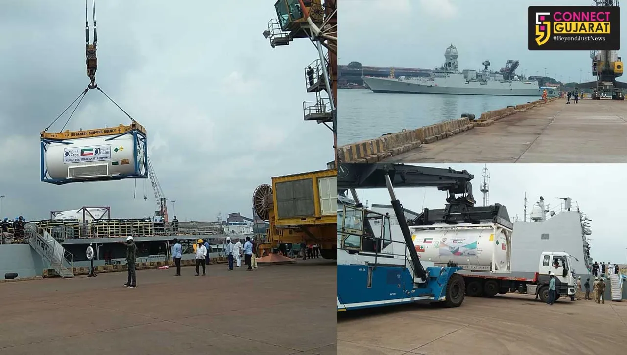 Indian Naval ships arrives at New Mangalore port carrying critical medical stores
