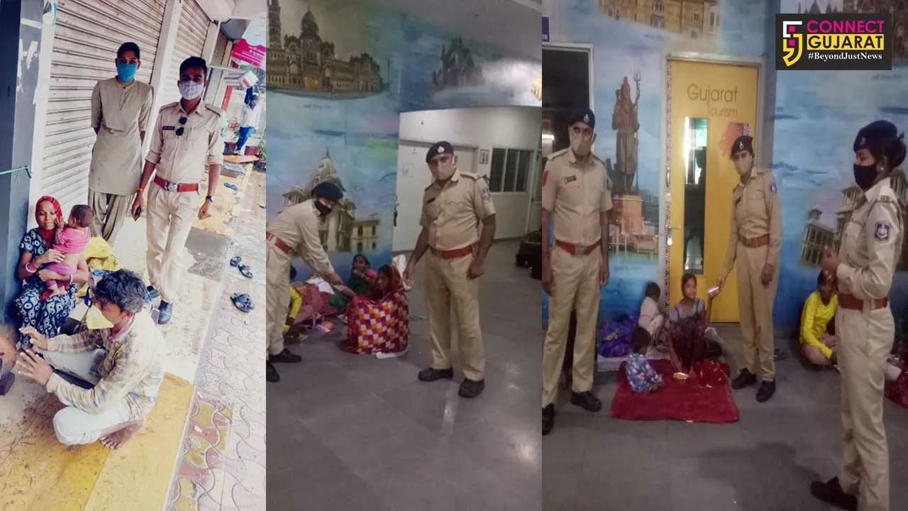 Vadodara police She team help a family became homeless after cyclone effect in city