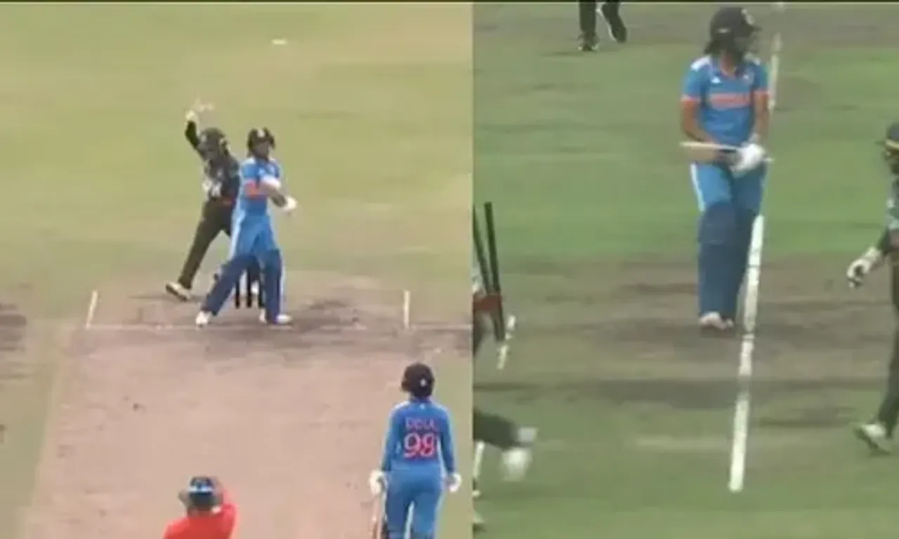 IND W vs BAN W: બાંગ્લાદેશમાં ખરાબ અમ્પાયરિંગ પર હરમનપ્રીત કૌર થઈ ગુસ્સે, OUT થઈ તો બેટ મારીને સ્ટંપ જ ઉખાડી નાંખ્યા