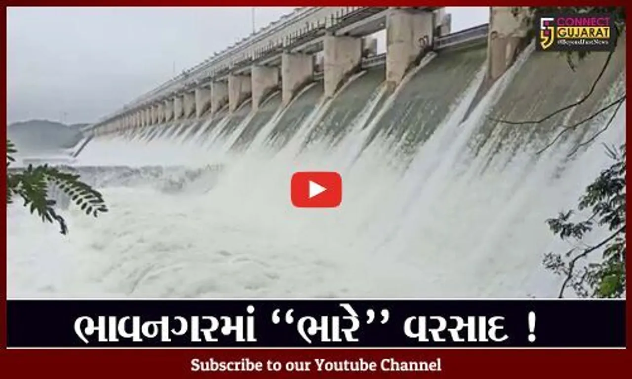 ભાવનગર: શેત્રુજી ડેમ આજે ફરી એક વખત ઓવરફલો, ડેમના 59 દરવાજા ખોલાયા