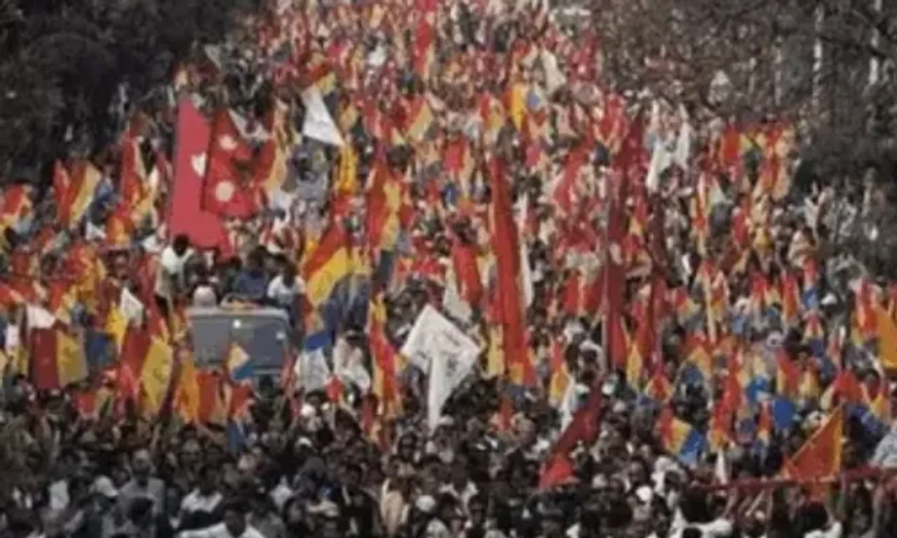 નેપાળમાં હિન્દૂરાષ્ટ્રની માંગ ફરીવાર ઉઠી, લોકોએ રસ્તા પર કર્યું પ્રદર્શન