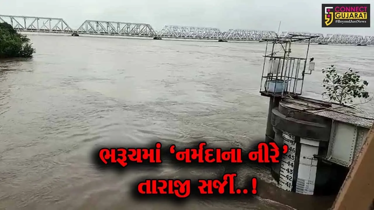 ભરુચ : નર્મદા નદીની જળ સપાટી 38 ફૂટ પર, 24 થી વધુ ગામો હાઇ એલર્ટ