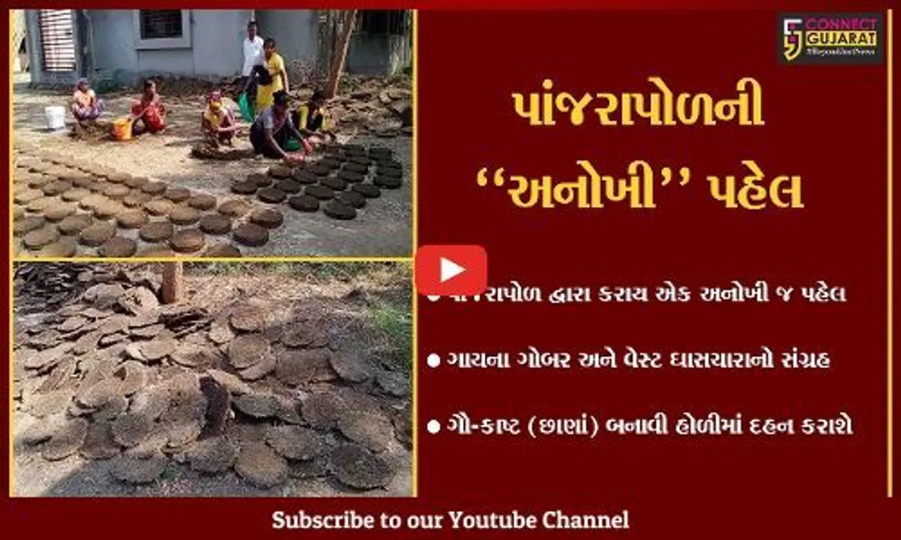 ભરૂચ : પાંજરાપોળ દ્વારા ગાયના ગોબર અને વેસ્ટ ઘાસચારાનો સંગ્રહ કરી હોળી દહન માટે ગૌ-કાષ્ટ બનાવાયા