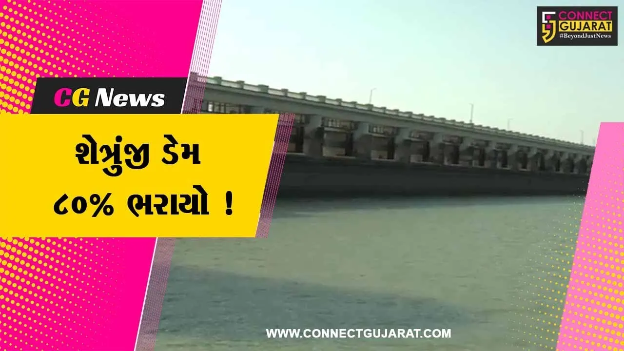 ભાવનગર: શેત્રુંજી ડેમ ૮૦% ભરાયો,નીચાણવાળા ૧૭ ગામોને કરાયા એલર્ટ