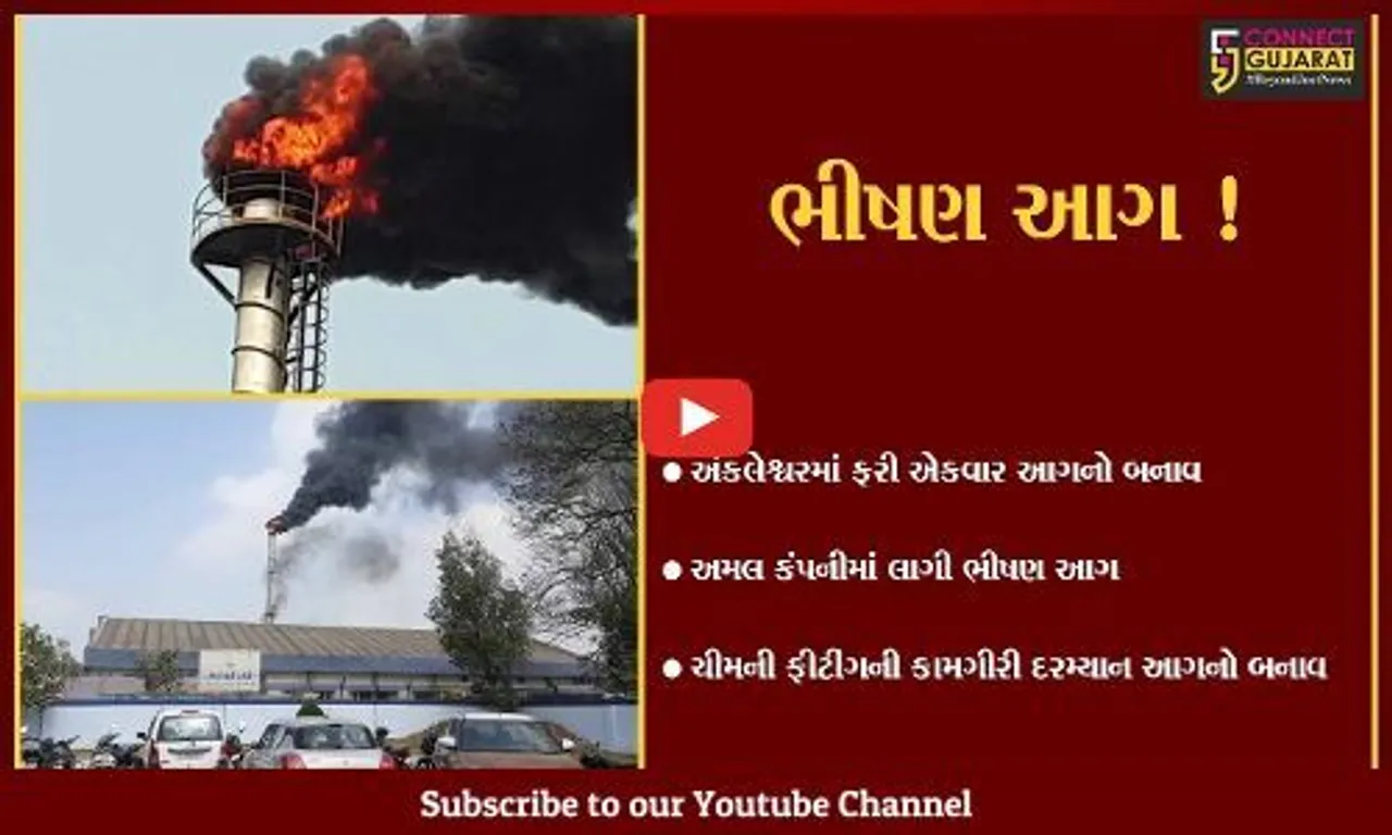 ભરૂચ:અંકલેશ્વર જીઆઈડીસીની અમલ લિમિટેડ કંપનીમાં ભીષણ આગ,કોઈ જાનહાની નહીં