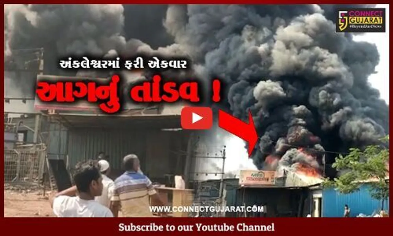 અંકલેશ્વર: ભંગારના ગોડાઉનમાં ભીષણ આગ ફાટી નિકળી, આસપાસના 5 ગોડાઉનમાં પણ આગ પ્રસરી