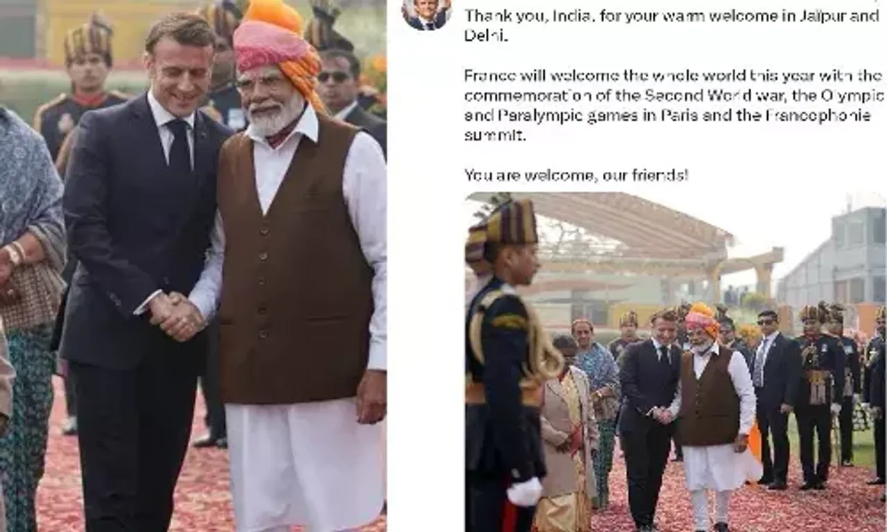ફ્રાન્સના રાષ્ટ્રપતિ ઇમેન્યુઅલ મેક્રોં ભારતની અદભૂત આતિથ્યથી પ્રભાવિત થયા, આ રીતે કહ્યું આભાર..!