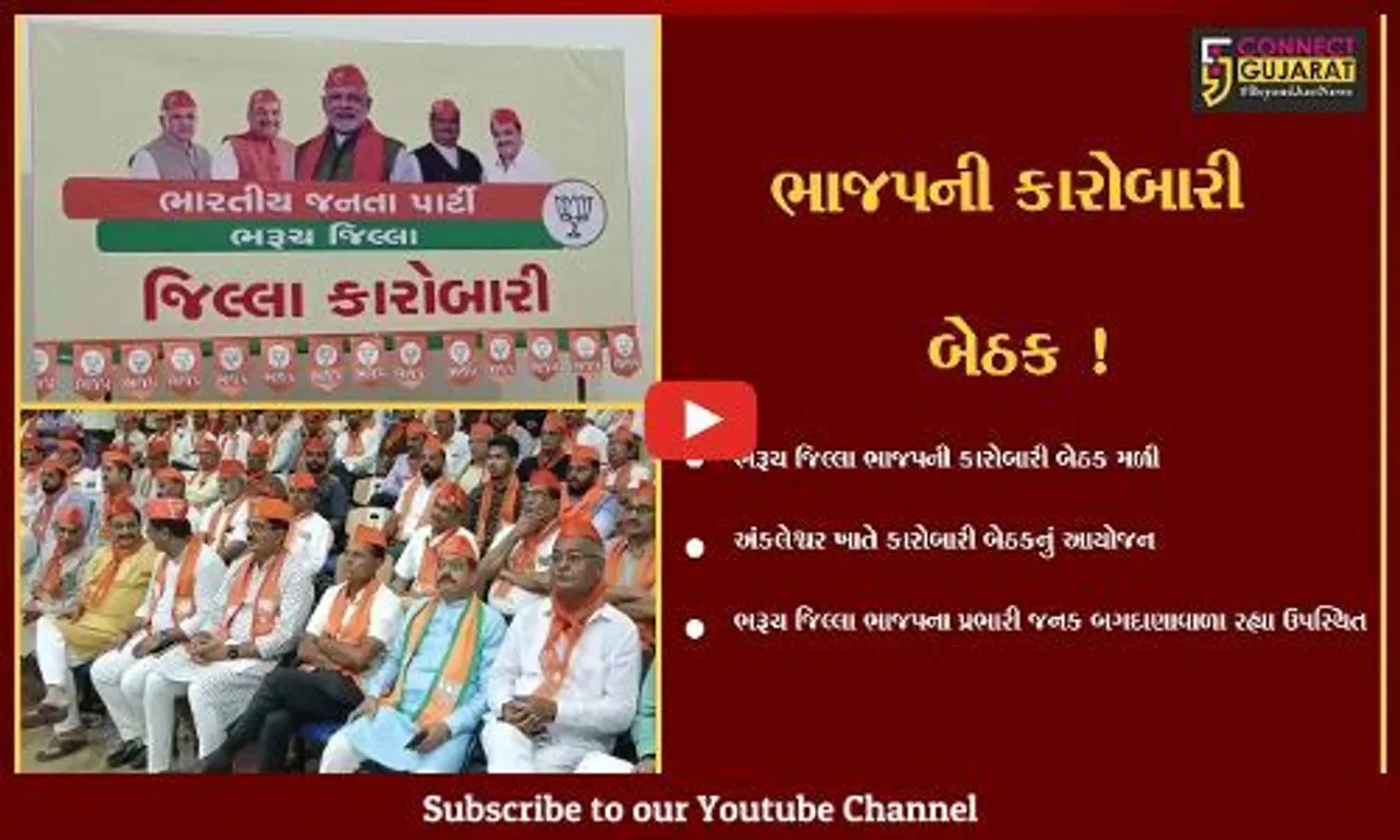 અંકલેશ્વર: જિલ્લા ભાજપની કારોબારી બેઠક મળી, વિધાનસભાની ચૂંટણીને અનુલક્ષી કામે લાગી જવા કરાય હાકલ