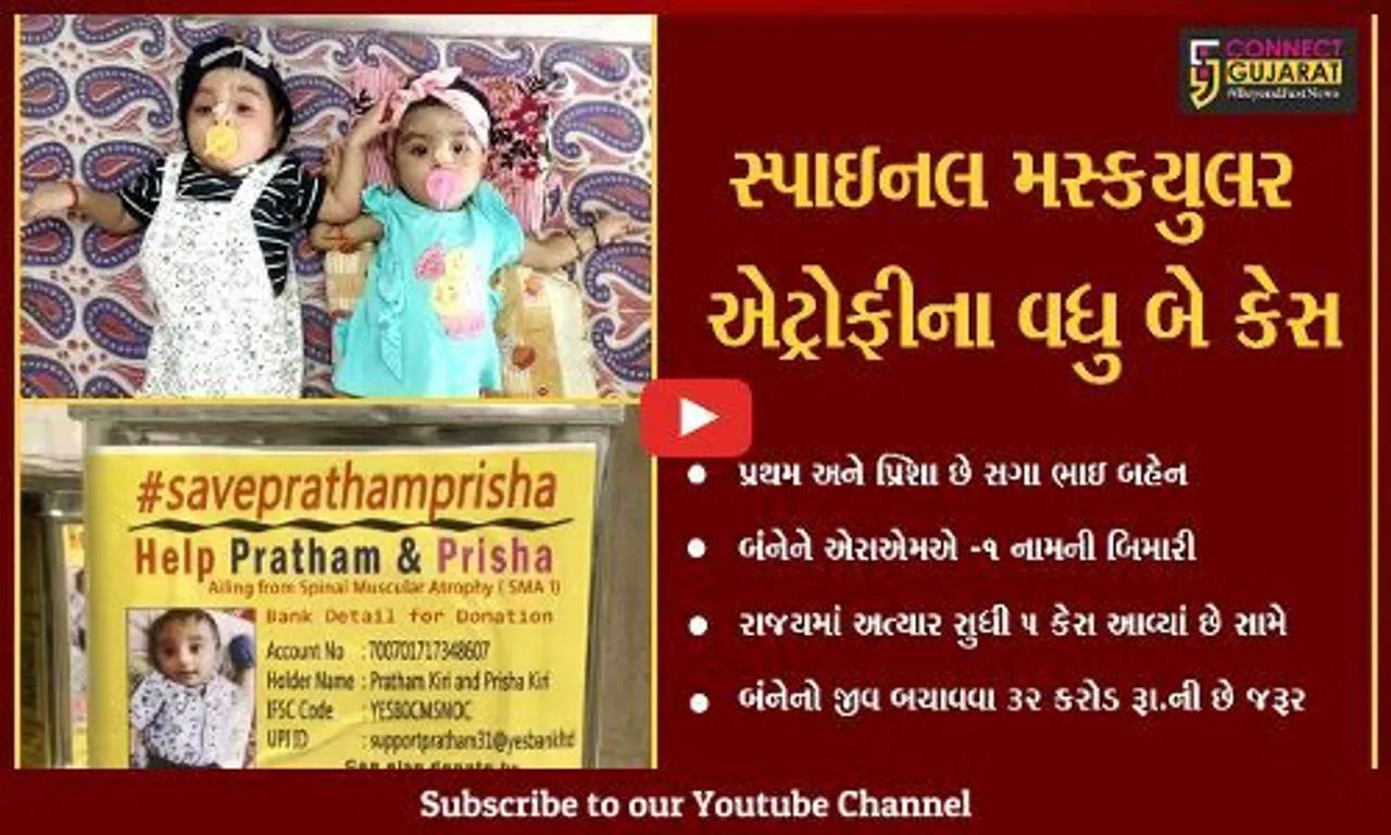 વડોદરા : પ્રથમ અને પ્રિશાની જીંદગી હવે "આપણા" હાથમાં, 32 કરોડ રૂપિયાની છે જરૂરી